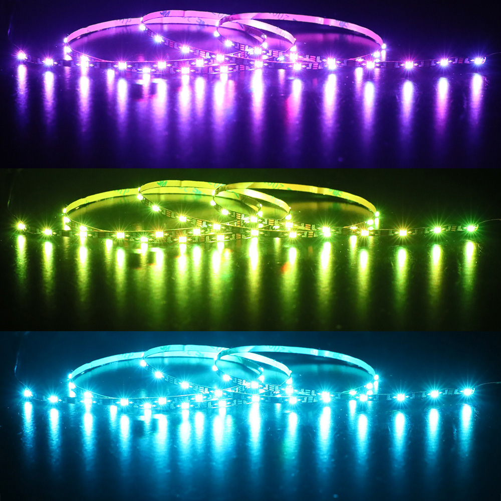 Narrowest 3mm SK6812 RGB Individually Addressable 5V LED Strip 3.28ft - Black PCB Narrowest 3mm SK6812 RGB Individually Addressable 5V LED Strip 3.28ft - Black PCB